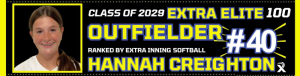 Hannah Creighton Selected as #40 Extra Elite Outfielder from the Class of 2029